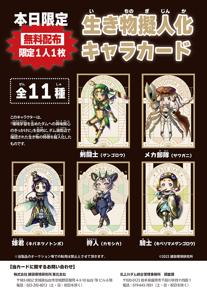 Flyer of  the character cards