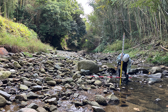 槇尾川における河川構造物の点検業務