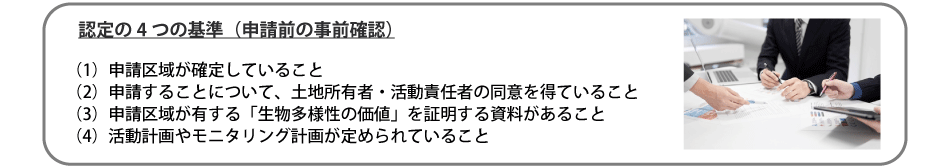 認定の4つの基準（申請前の事前確認）